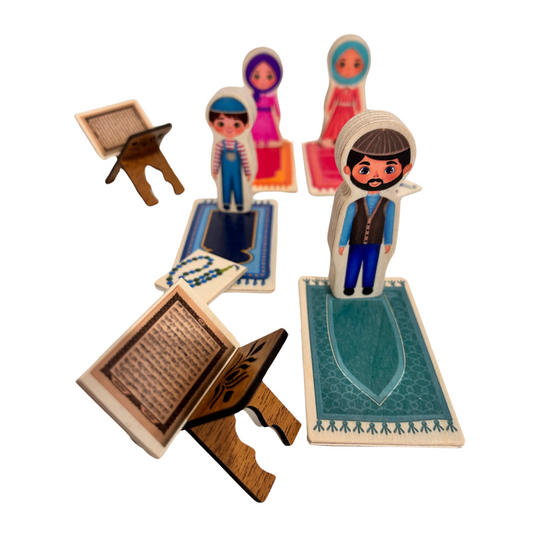 Famille Figurine en Bois