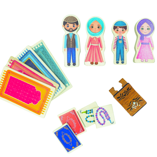 Famille Figurine en Bois