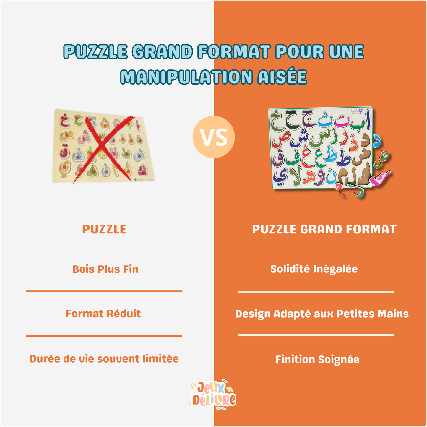 Puzzle de l'Alphabet Arabe en Bois : Un Jeux Éducatif Polyvalent et Ludique