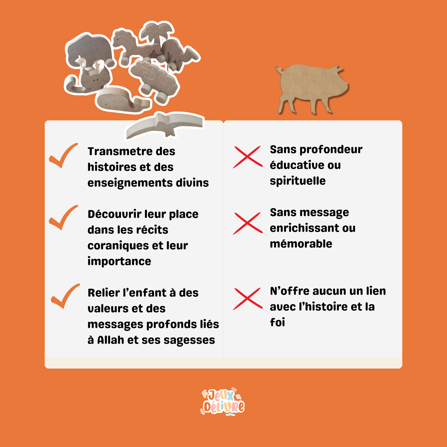 Figurine en Bois de Chameau avec Roues et Peinture