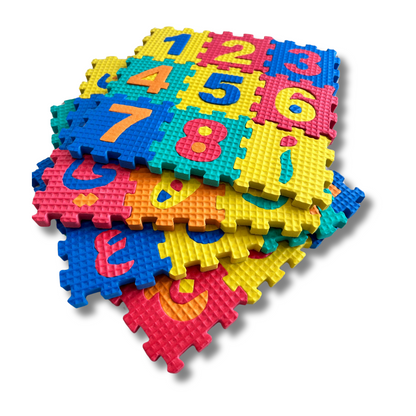 Tapis de Jeu Puzzle en Mousse Alphabet Arabe et Chiffres – 36 Pièces