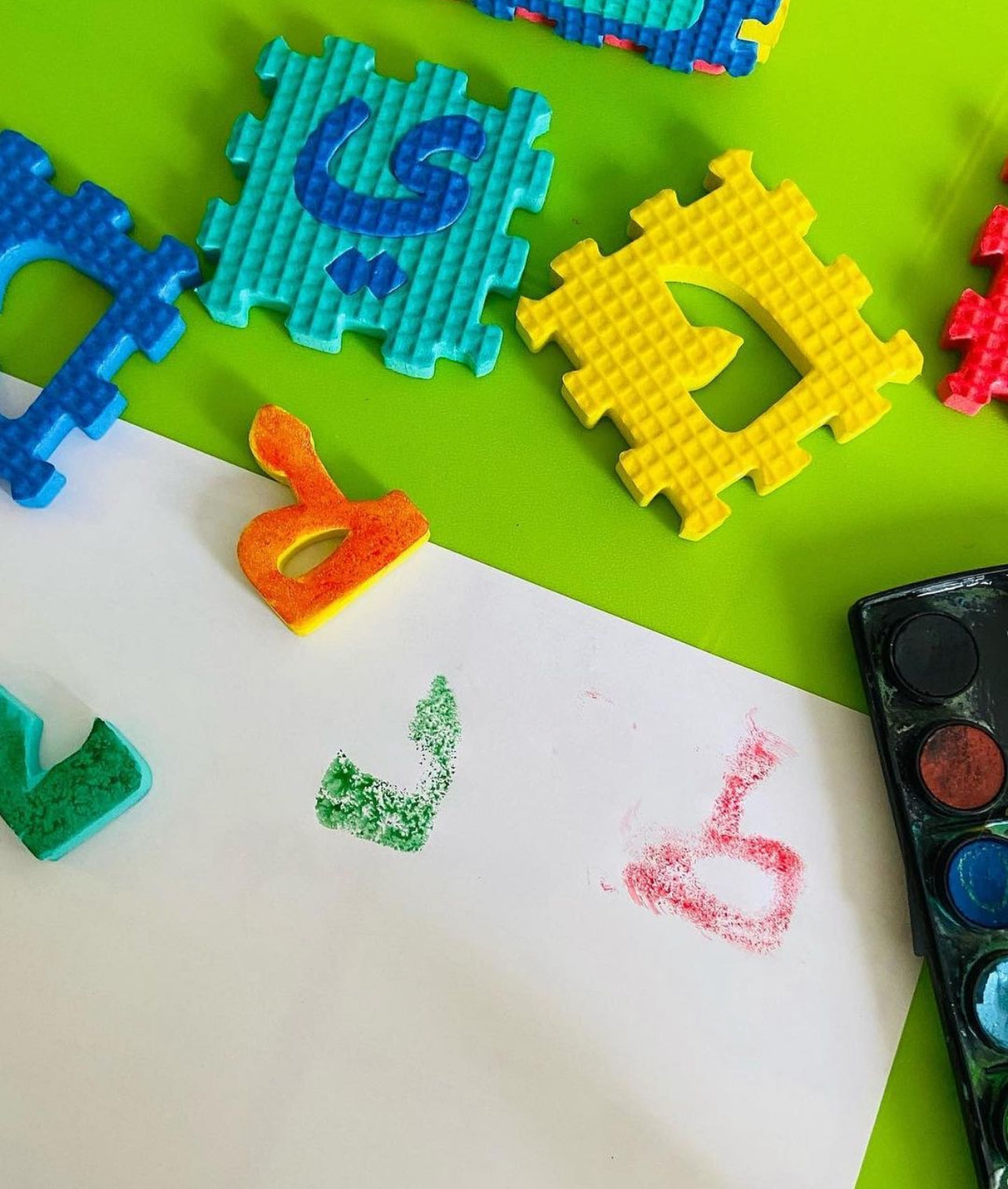 Tapis de Jeu Puzzle en Mousse Alphabet Arabe et Chiffres – 36 Pièces