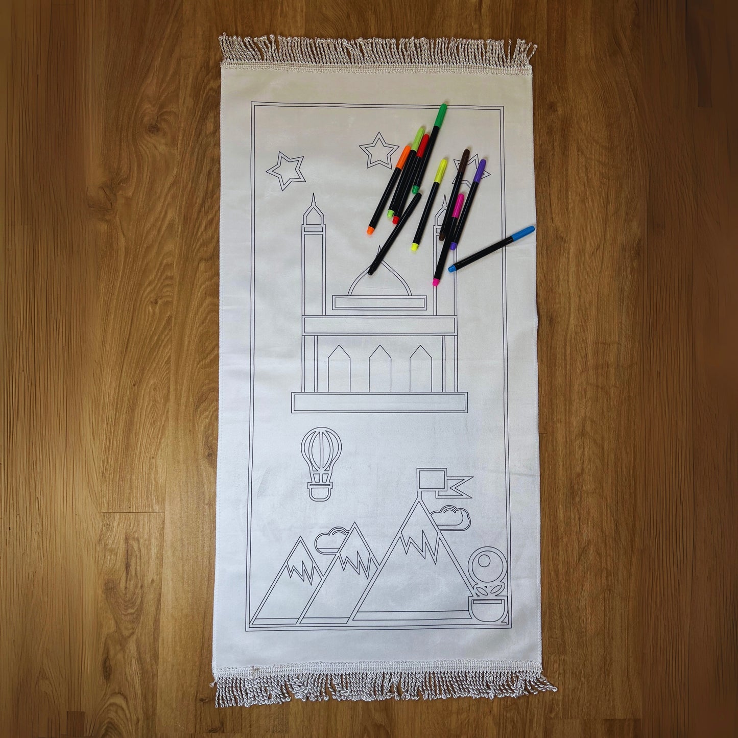 Tapis de Prière à Colorier pour Enfant - Jeu Éducatif Spirituel et Créatif