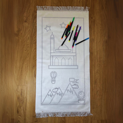 Tapis de Prière à Colorier pour Enfant - Jeu Éducatif Spirituel et Créatif