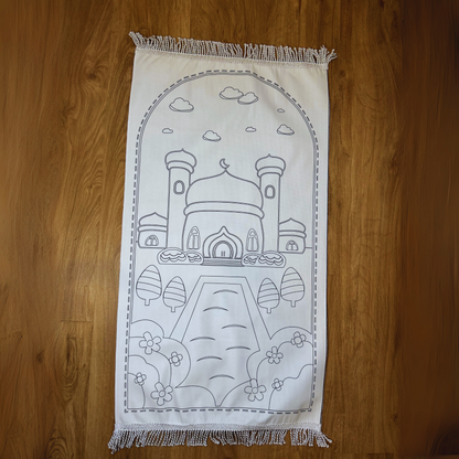 Tapis de Prière à Colorier pour Enfant - Jeu Éducatif Spirituel et Créatif