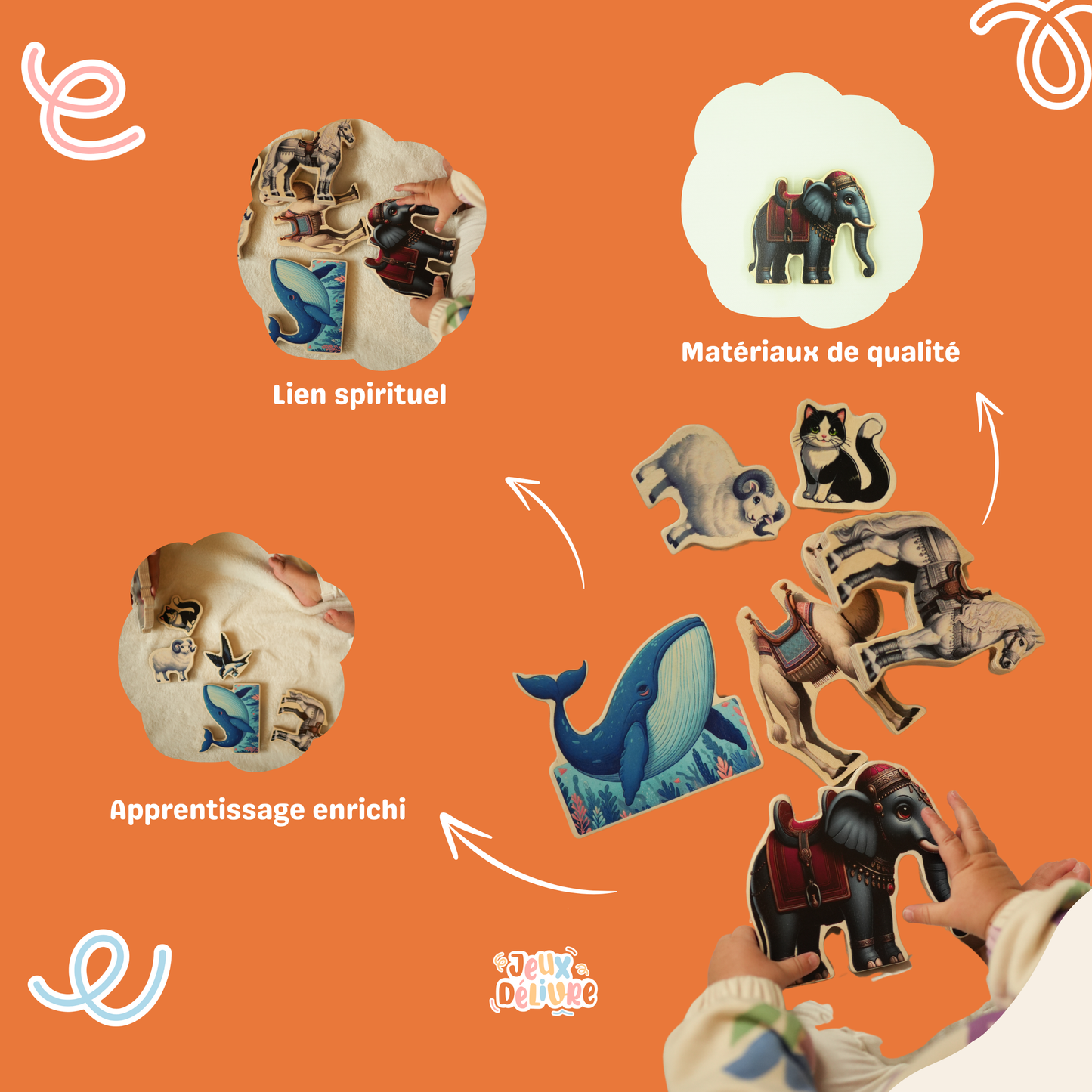 Lot d'Animaux en Bois Colorés : Un Jeu Éducatif pour Découvrir l’histoire des Prophètes
